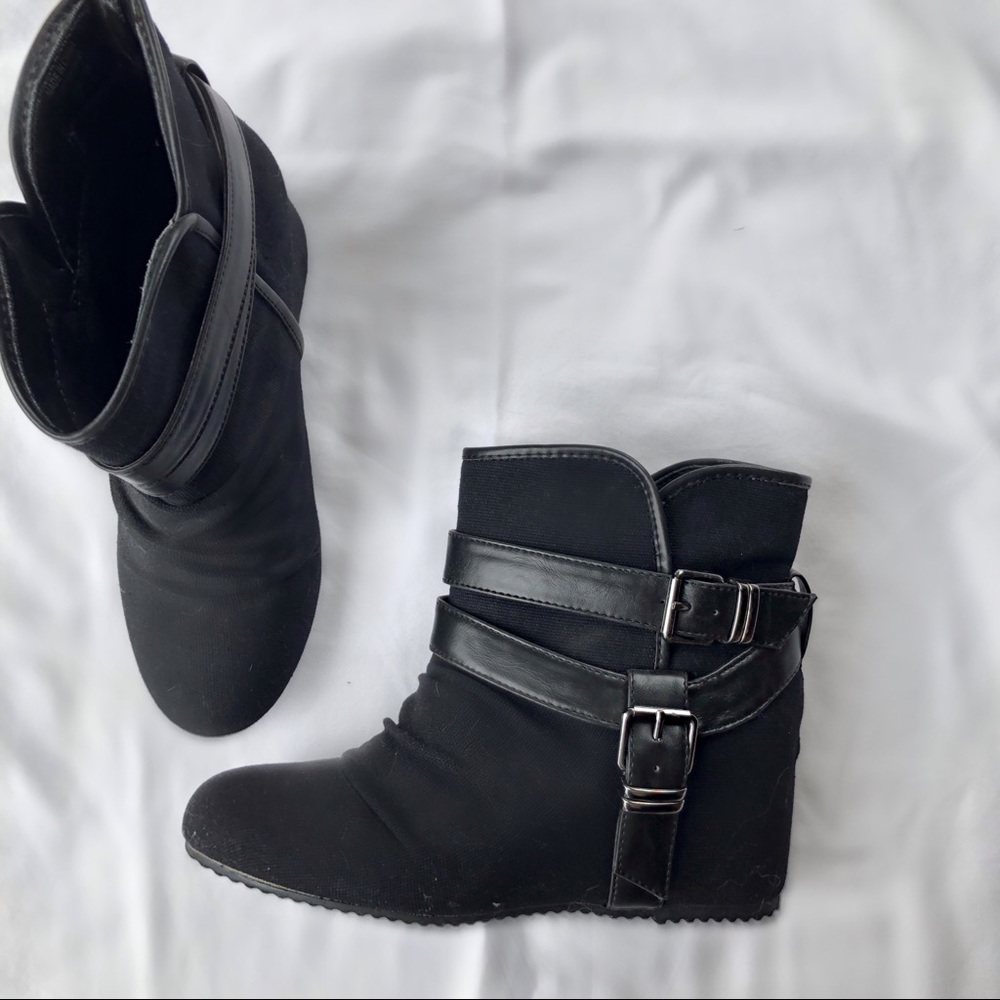 Black Aldo Wedge Booties